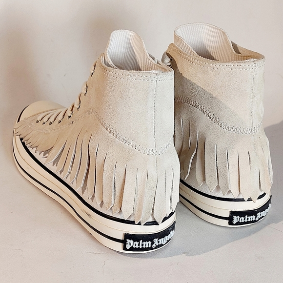 Host Pick🔥Palm Angels white fringe basket high vulcanized sneakers, EU41, NWT - Picture 4 of 13